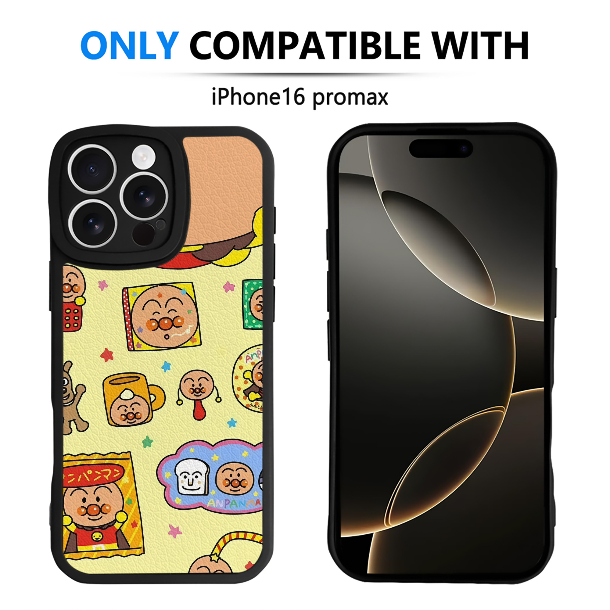 （画像用） アンパンマン Anpanman 【iPhone 16シリーズ対応】シリコンスマホケース（レザー調） 材質：シリコン